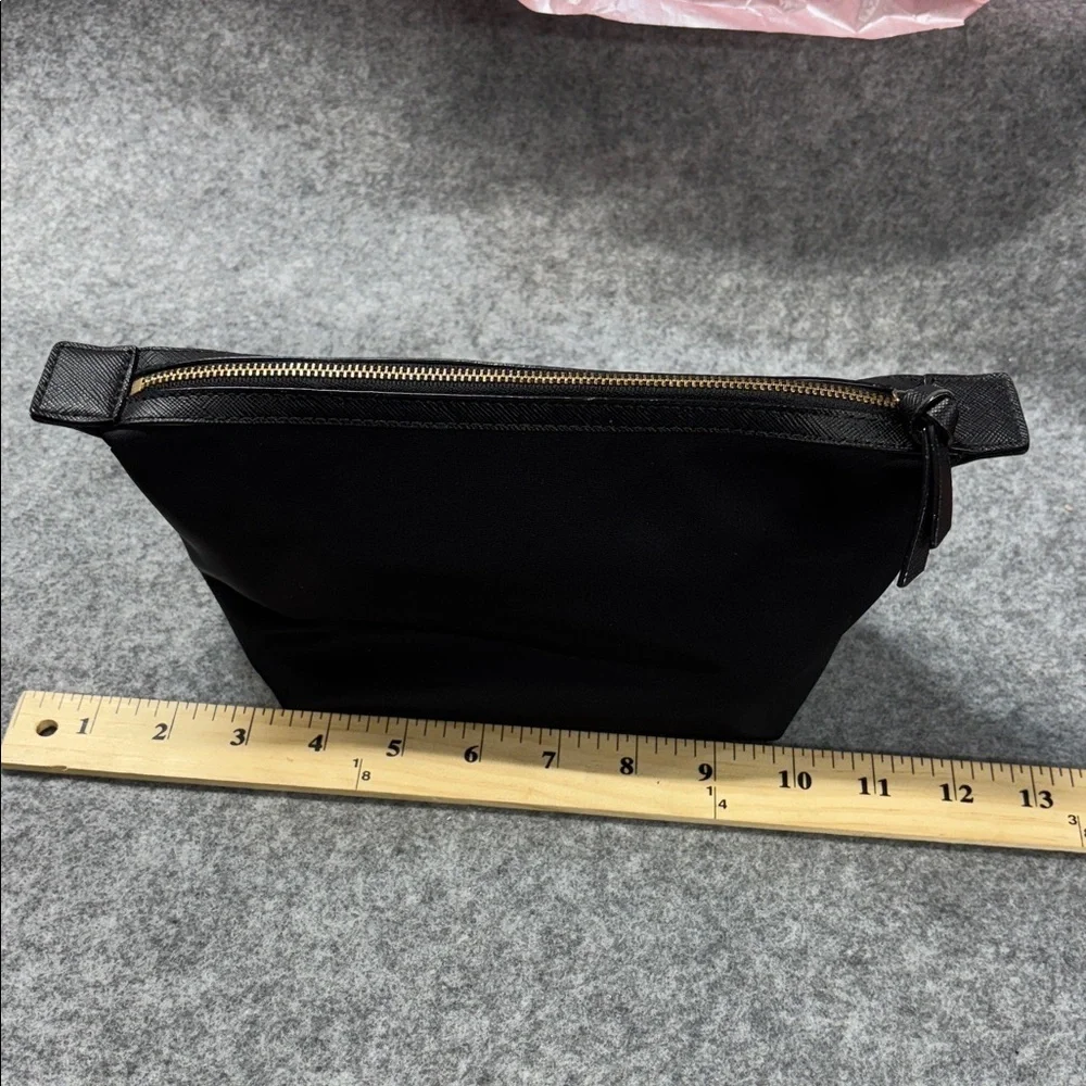 Kate Spade Black Zippered leather trimmed Pouch purse bag